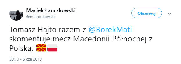 Wiadomo z kim Mateusz Borek SKOMENTUJE mecz Polaków z Macedonią